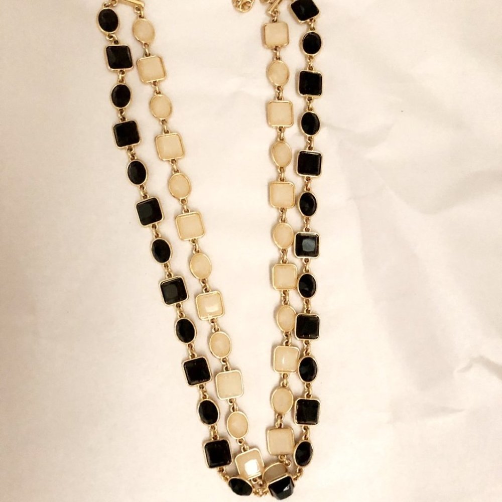 Talbots Black and Cream Necklace